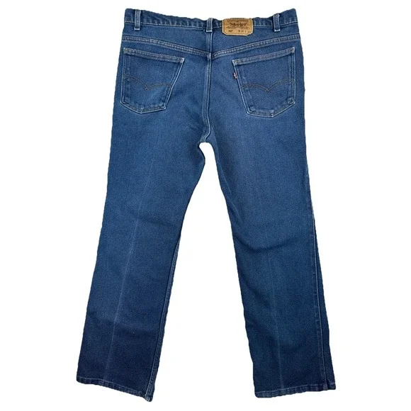 Vintage Levis 517 Men's Bootcut Jeans 38x32 (Actual 36x30) USA Cotton Polyester - Picture 2 of 11